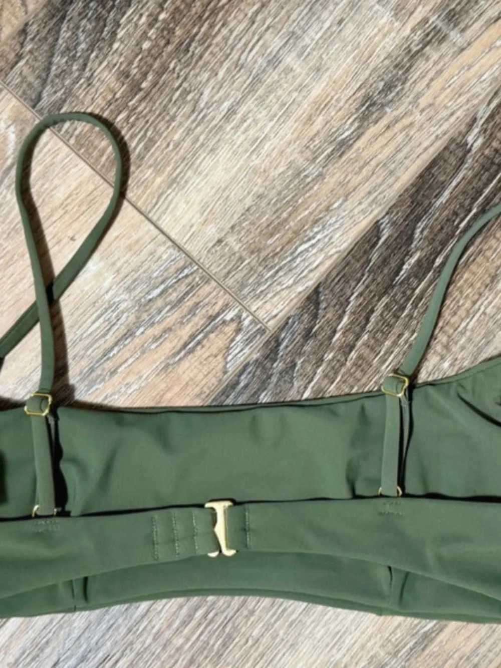 Tory Burch Olive Green Square Neck Bikini Set High Waist